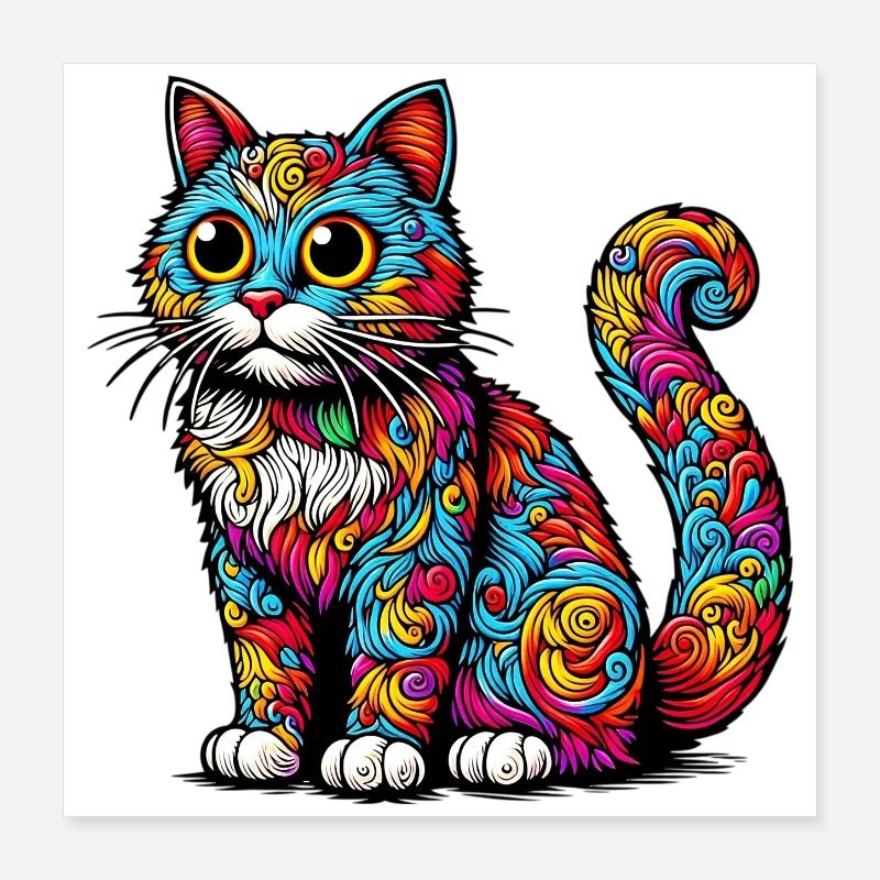 Chat Poster 40 x 40 cm