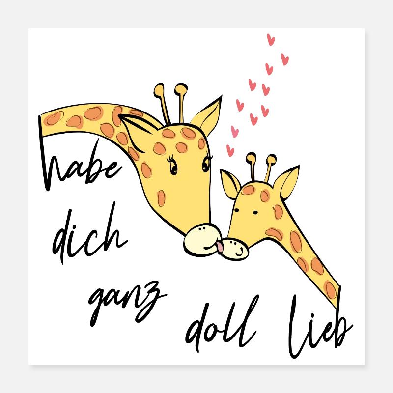 Les girafes t’aiment Poster 40 x 40 cm