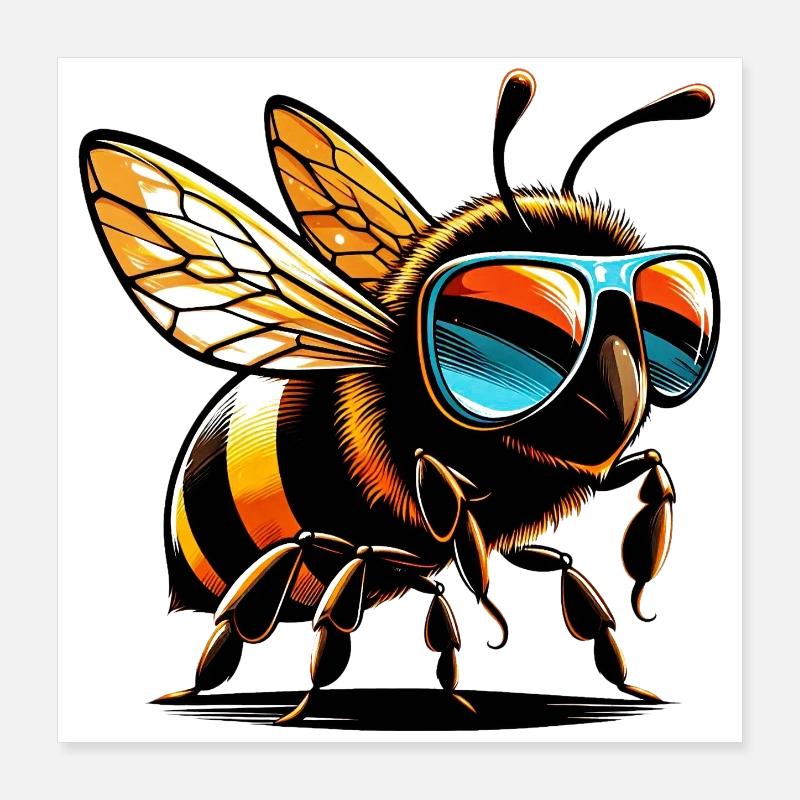 Bee Poster 16" x 16" (40x40 cm)