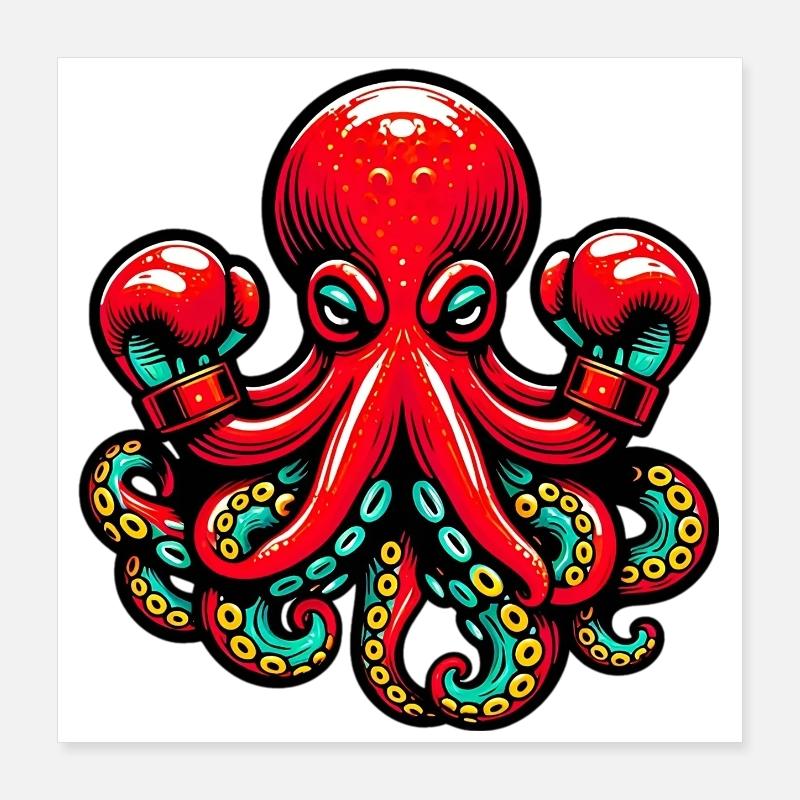 Octopus Poster 16" x 16" (40x40 cm)