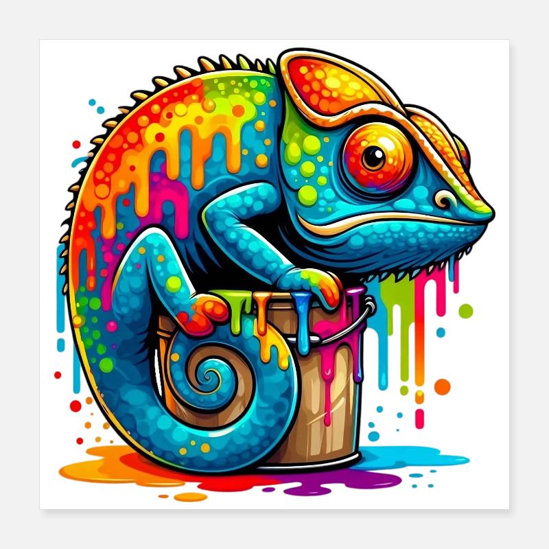 Chamäleon Poster 40x40 cm