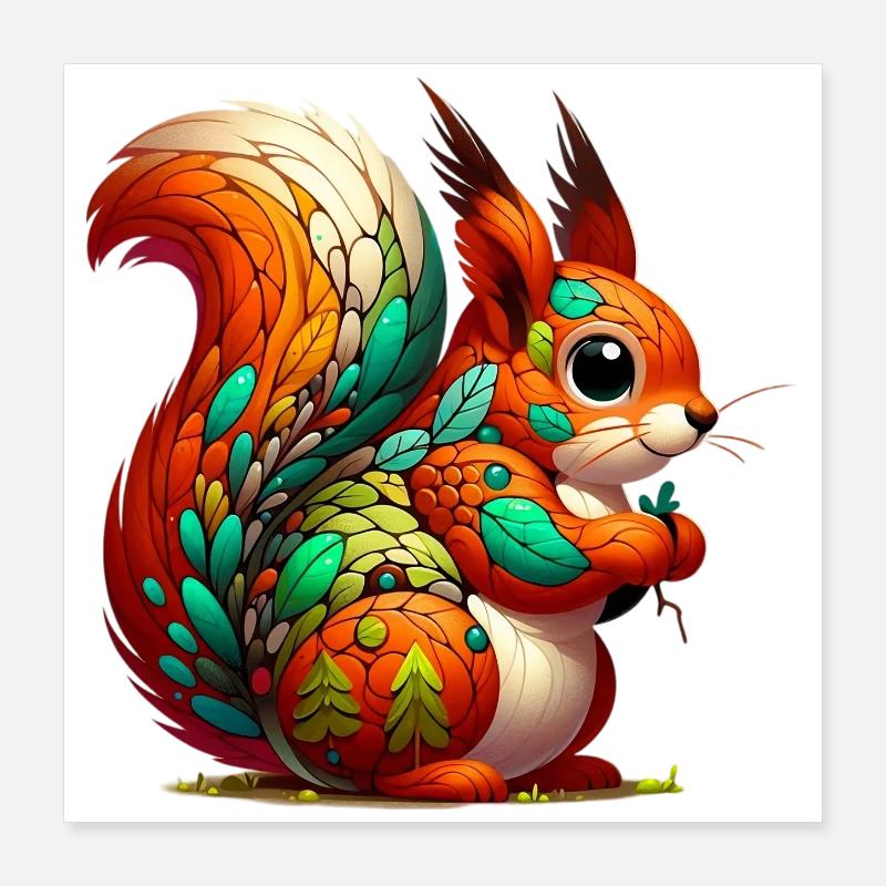 Eichhörnchen Poster 40x40 cm