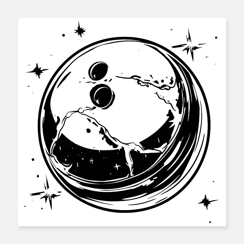 Look de dessin animé de bowling Poster 40 x 40 cm