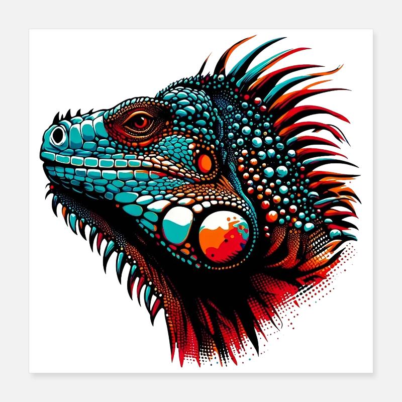 Iguane Poster 40 x 40 cm