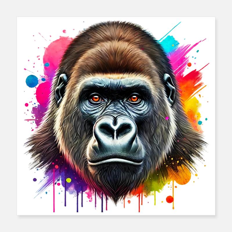 Gorille Poster 40 x 40 cm