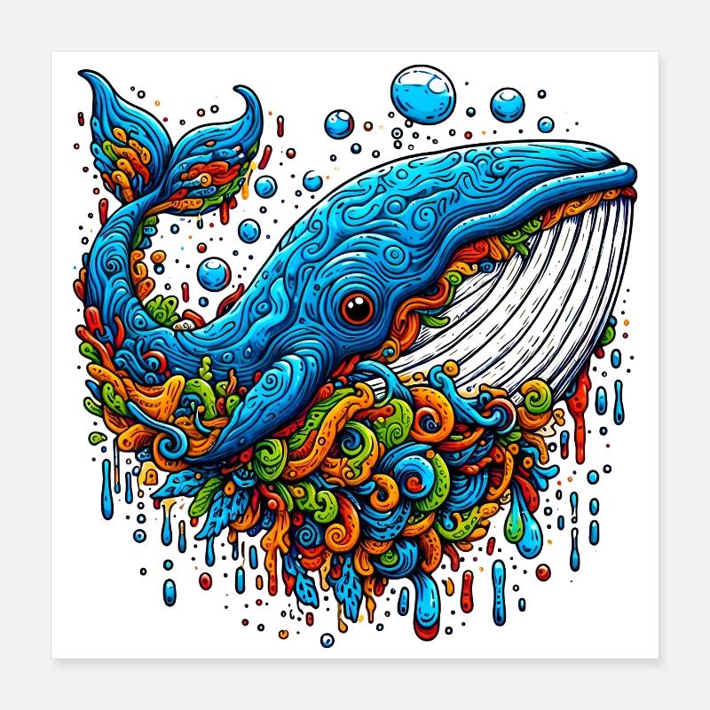 Whale Poster 16" x 16" (40x40 cm)