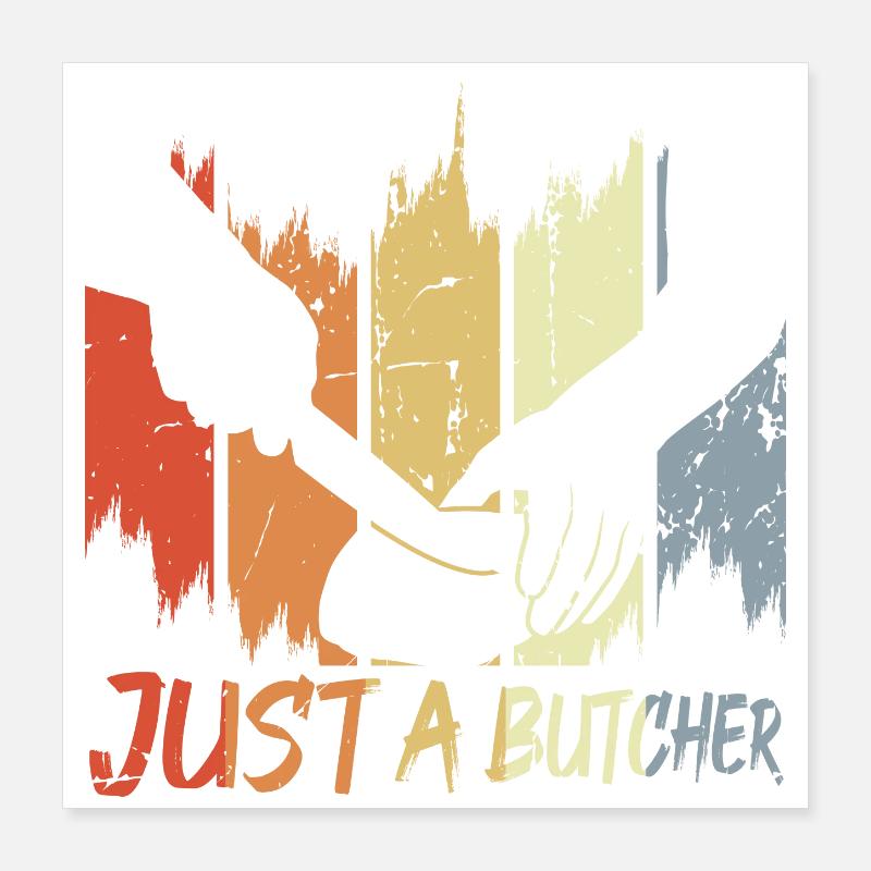 Drôle de boucher Poster 40 x 40 cm