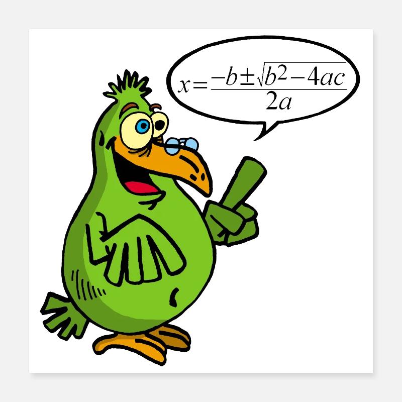 Intelligenter Vogel Poster 40x40 cm