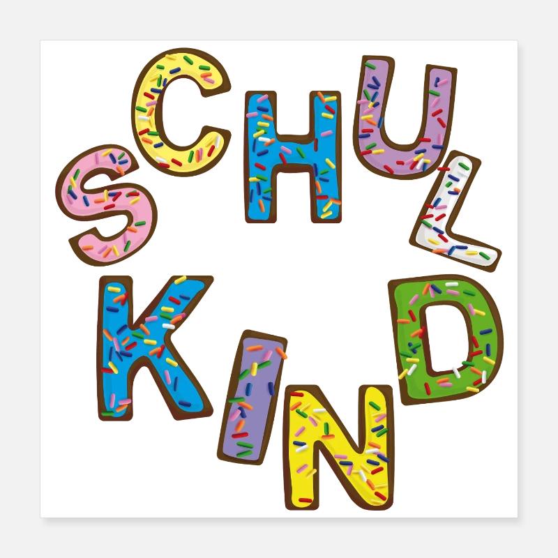 Schulkind Einschulung Poster 40x40 cm