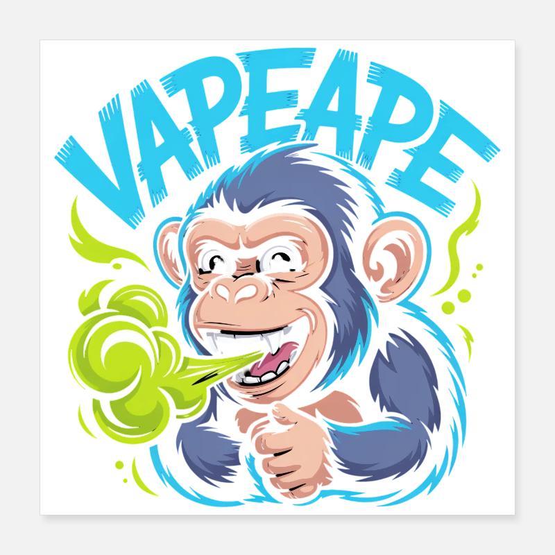 Vapeape Funny Monkey Graphique Poster 40 x 40 cm