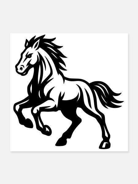 Horse - Poster 16" x 16" (40x40 cm) - white - Front