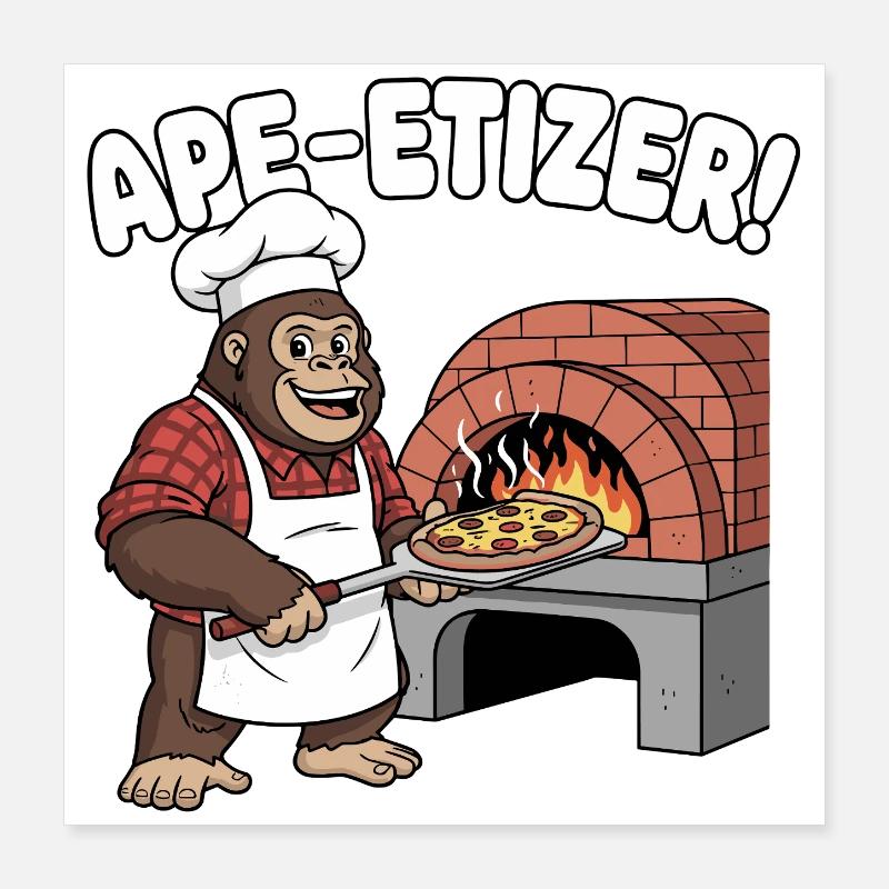 Ape-Etizer Pizza Chef Poster 40x40 cm