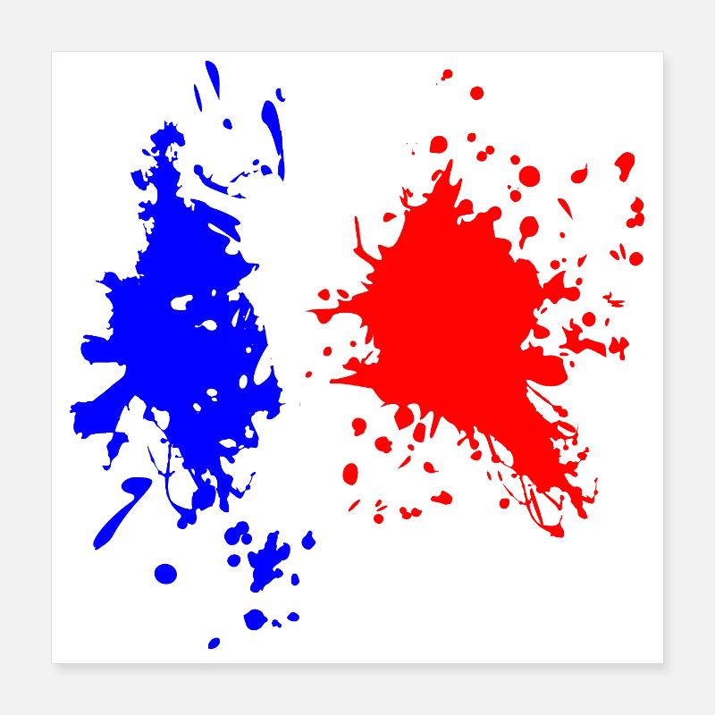 Frankreich Flagge Splash Poster 40x40 cm