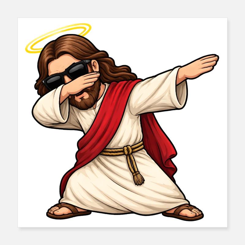 Dabbing Jesus Poster 40x40 cm
