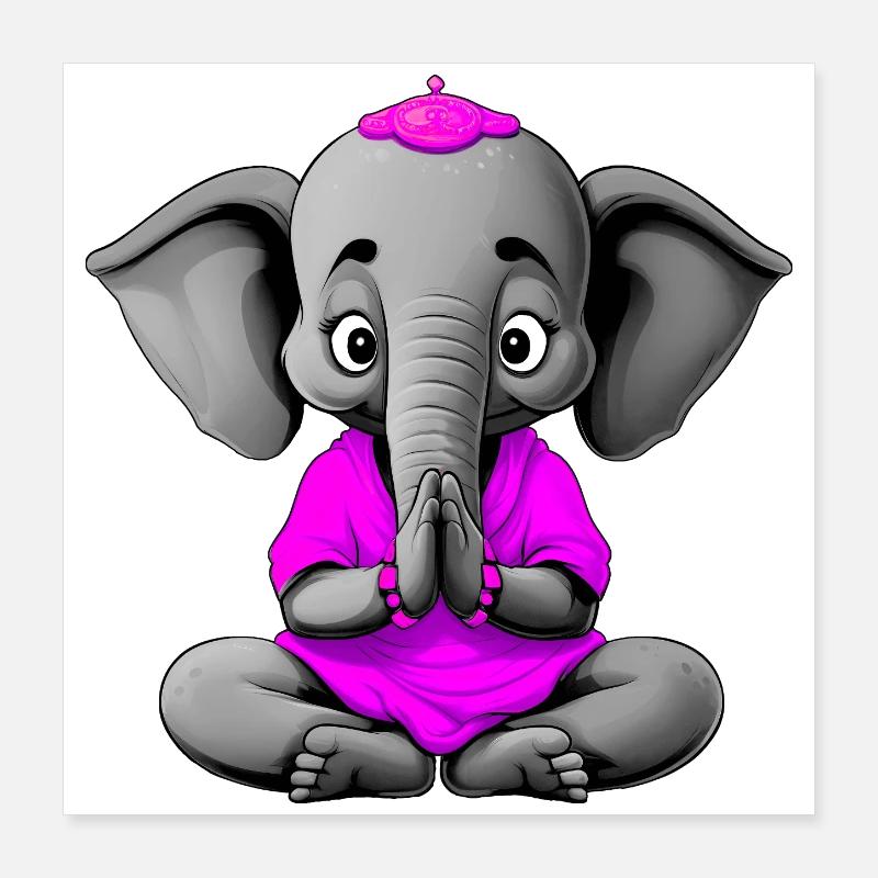 Yogi Elephant Poster 16" x 16" (40x40 cm)