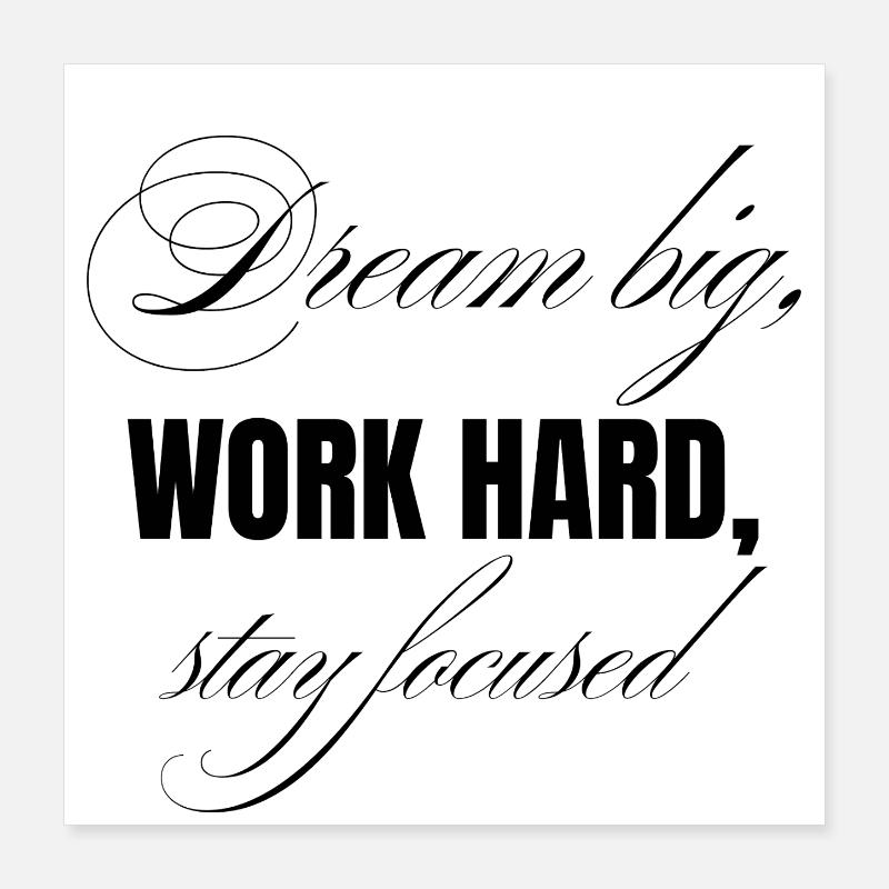 Work Hard Poster 40x40 cm