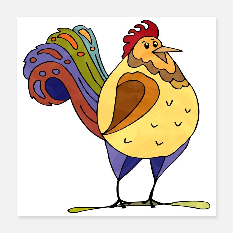 Coq Poster 40 x 40 cm