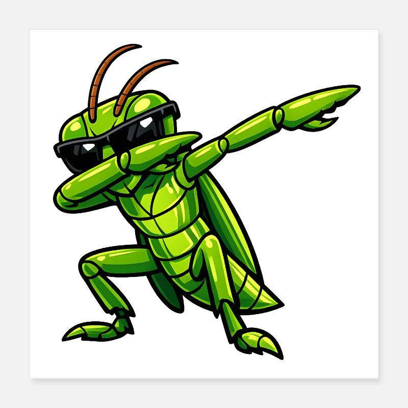 Dabbing Grasshopper Poster 16" x 16" (40x40 cm)