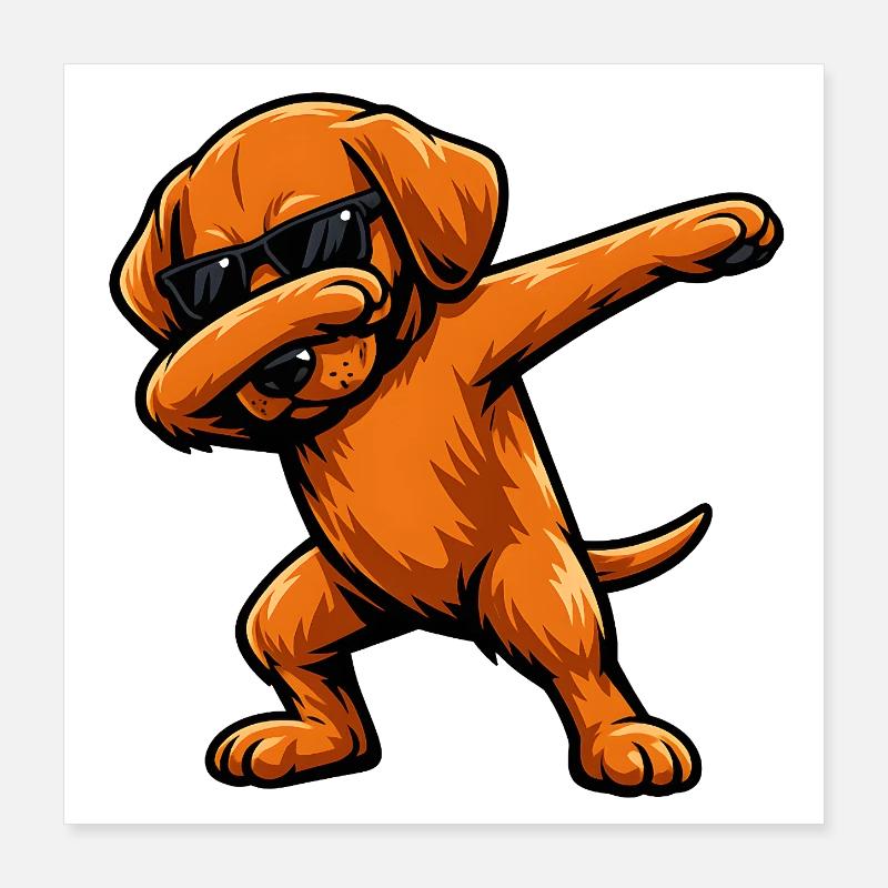 Tabbing Vizsla Poster 40 x 40 cm