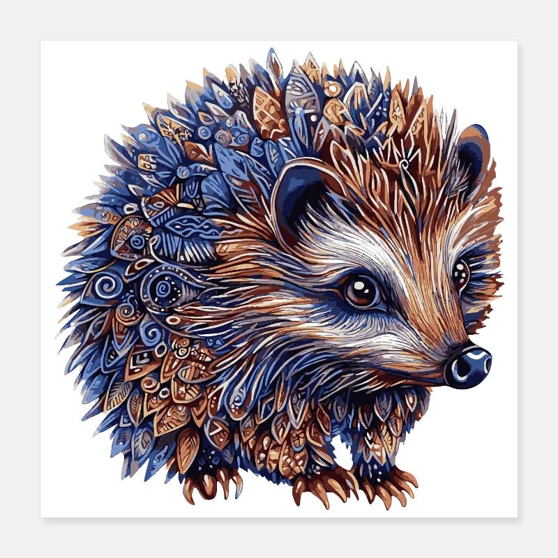 Igel Bunt Poster 40x40 cm