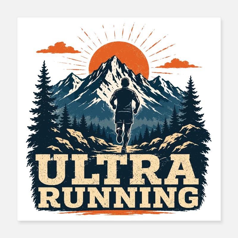 Ultra course à pied Poster 40 x 40 cm
