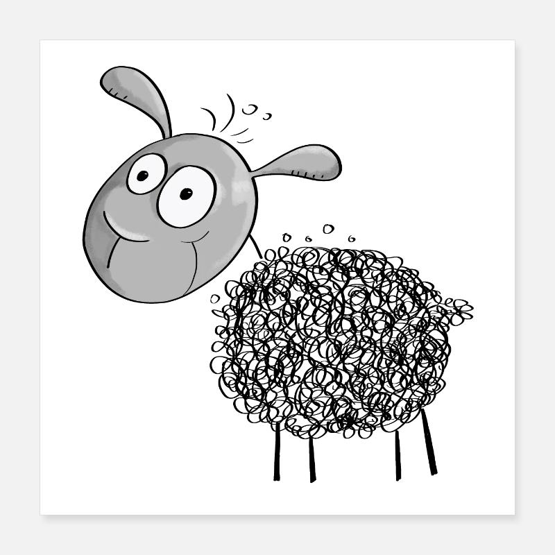 Little Wool Sheep - Sheep Comic Poster 16" x 16" (40x40 cm)