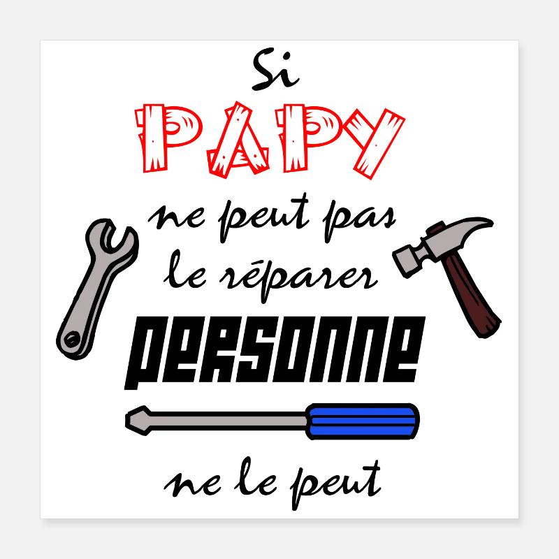 Papy c'est le meilleur Poster 40 x 40 cm