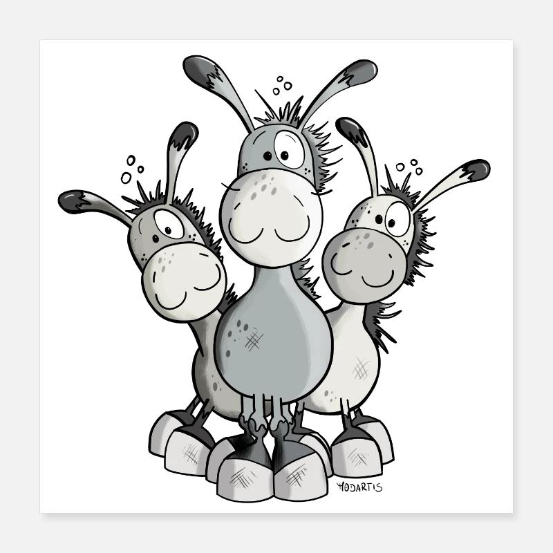 Mignon Âne Comique Poster 40 x 40 cm