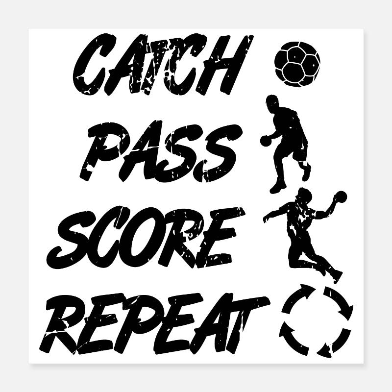 Attraper, passer, répéter, points Poster 40 x 40 cm