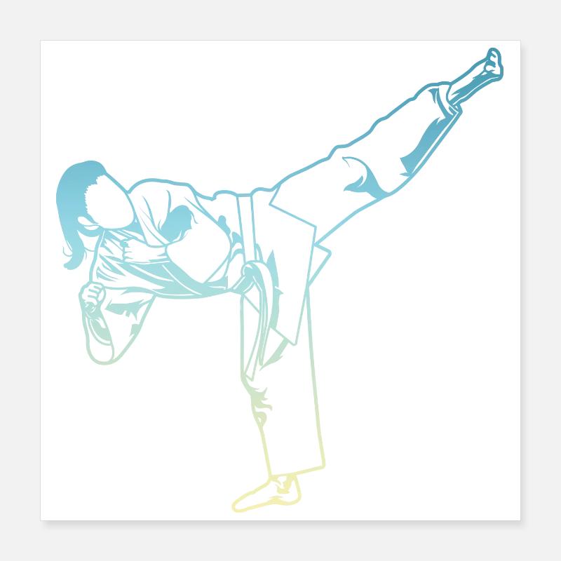 Karate Mädchen Poster 40x40 cm