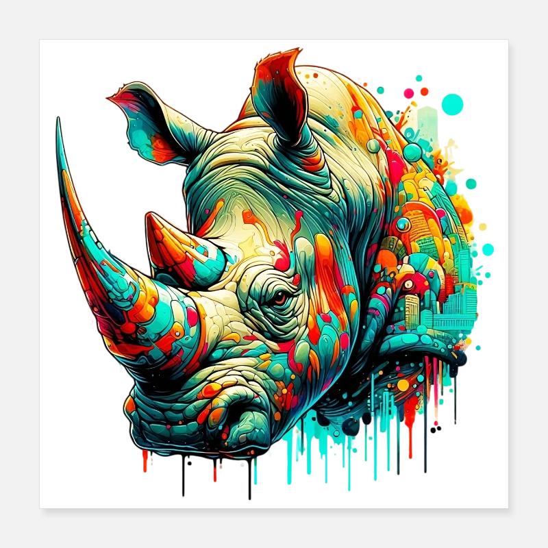 Rhinoceros Poster 16" x 16" (40x40 cm)