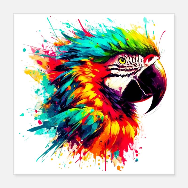 Papagei Poster 40x40 cm