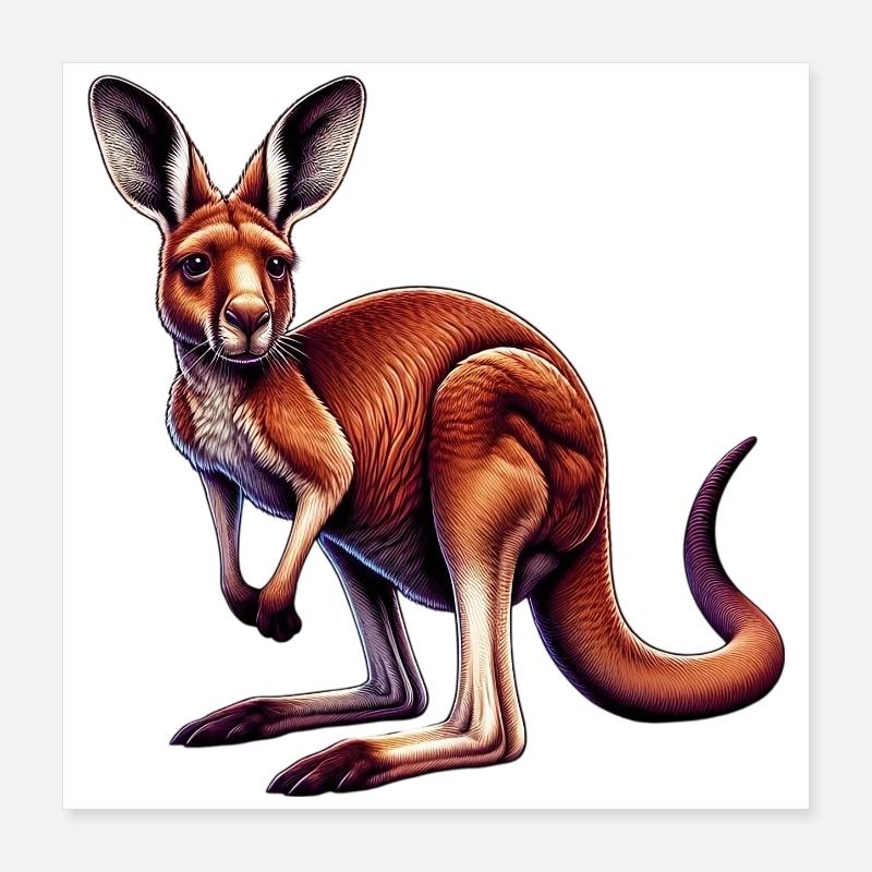 Kangaroo Poster 16" x 16" (40x40 cm)