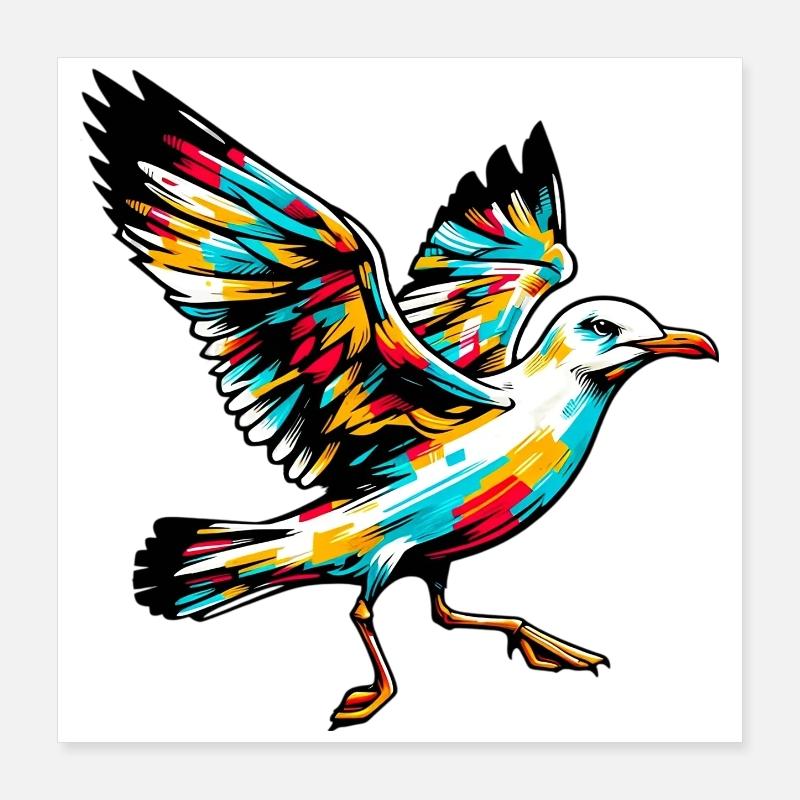 Gull Poster 16" x 16" (40x40 cm)
