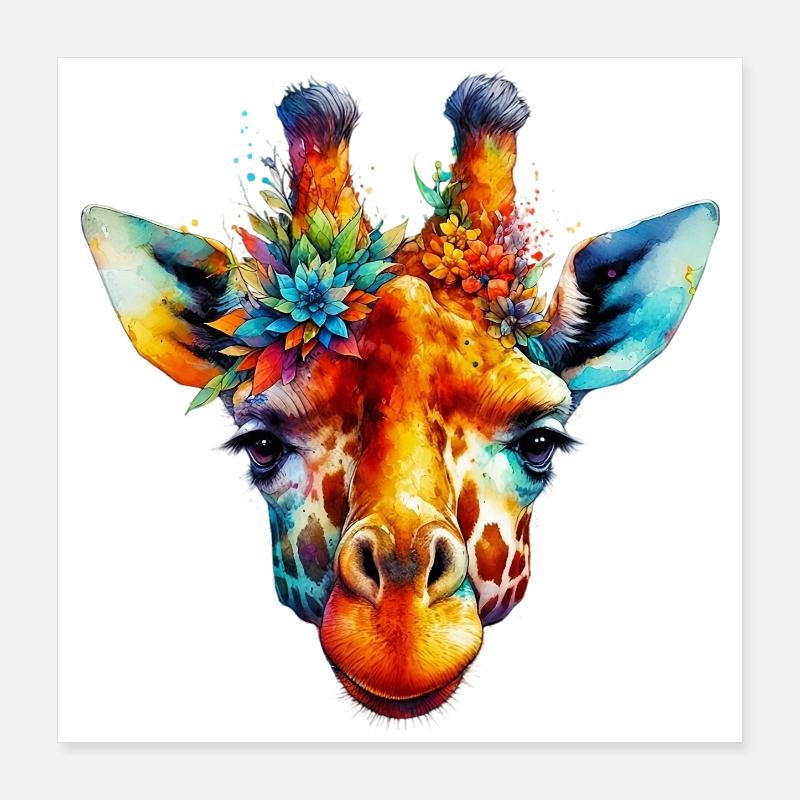 Giraffe Poster 16" x 16" (40x40 cm)