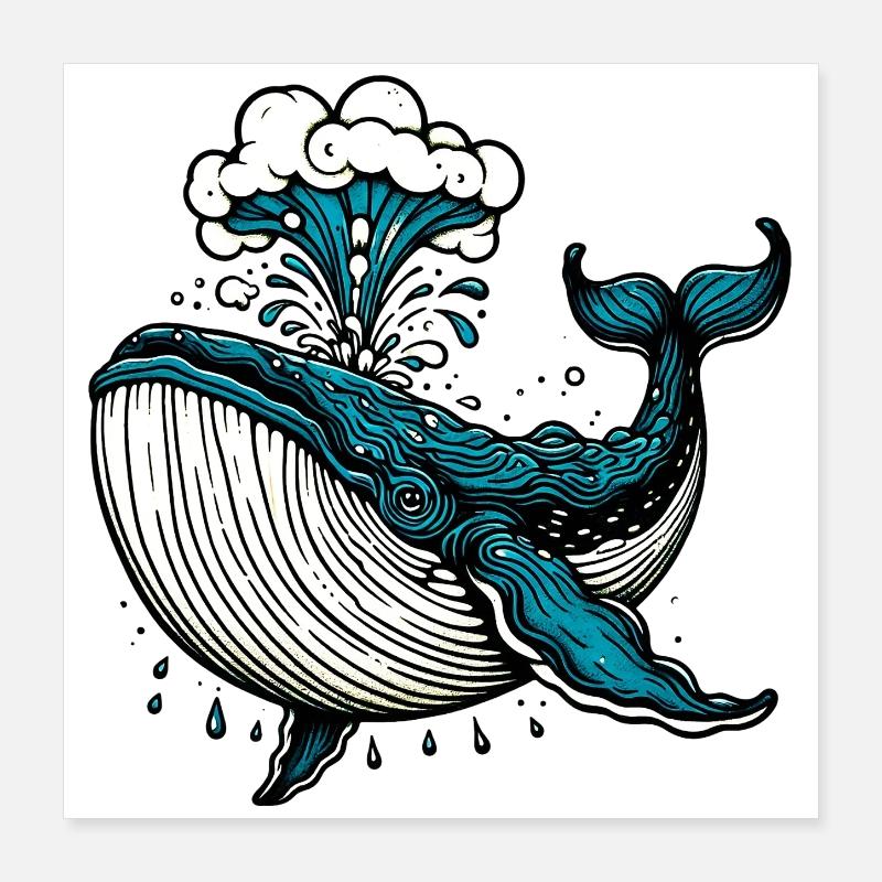 Baleine Poster 40 x 40 cm