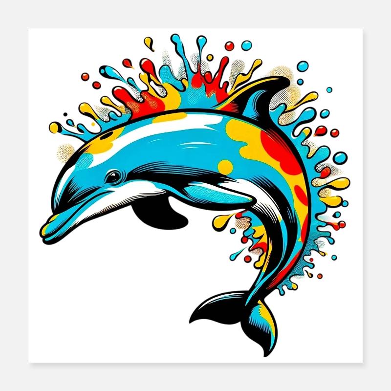Dauphin Poster 40 x 40 cm