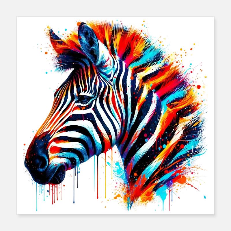 Zèbre Poster 40 x 40 cm