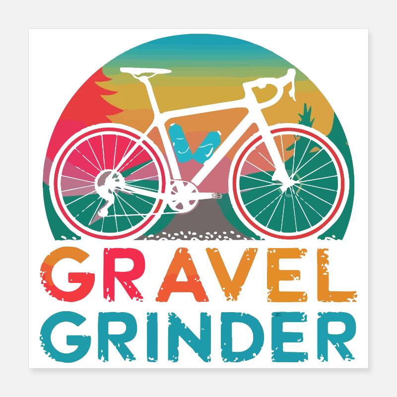 Vélo de gravier avec dénivelés Poster 40 x 40 cm