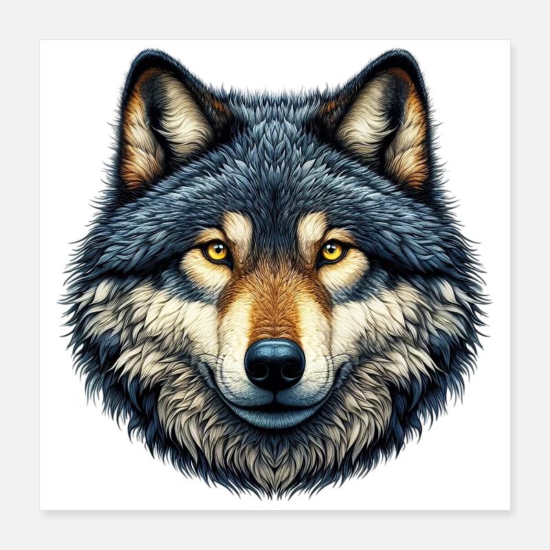 Wolf Poster 16" x 16" (40x40 cm)