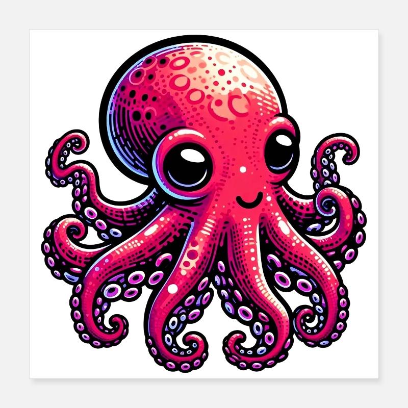 Krake Poster 40x40 cm