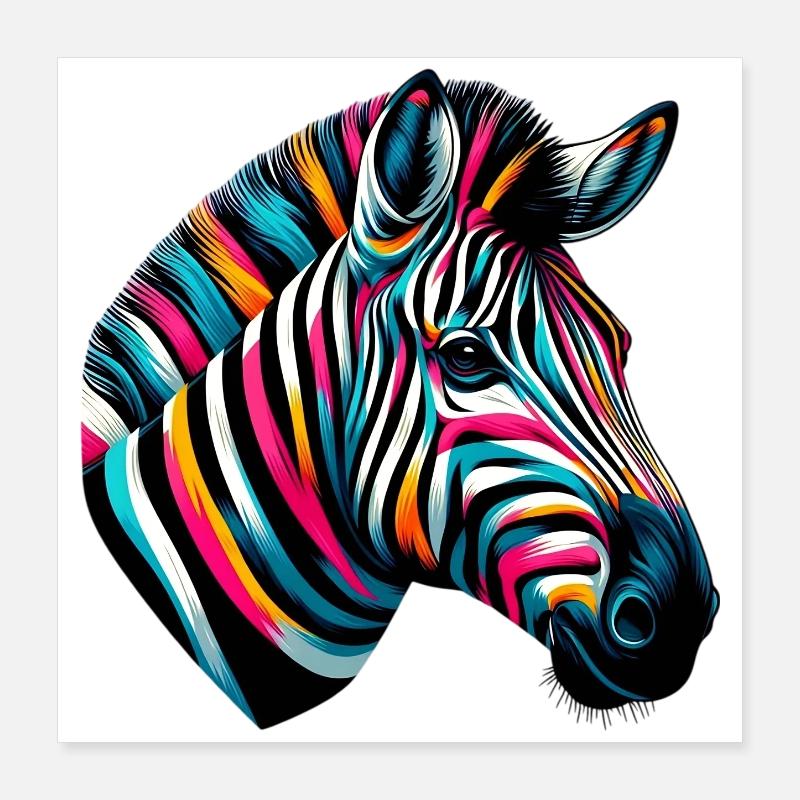 Zebra Poster 40x40 cm