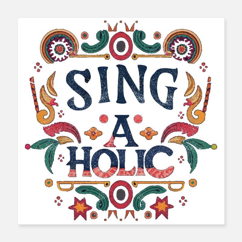 Accro de la chanson Poster 40 x 40 cm