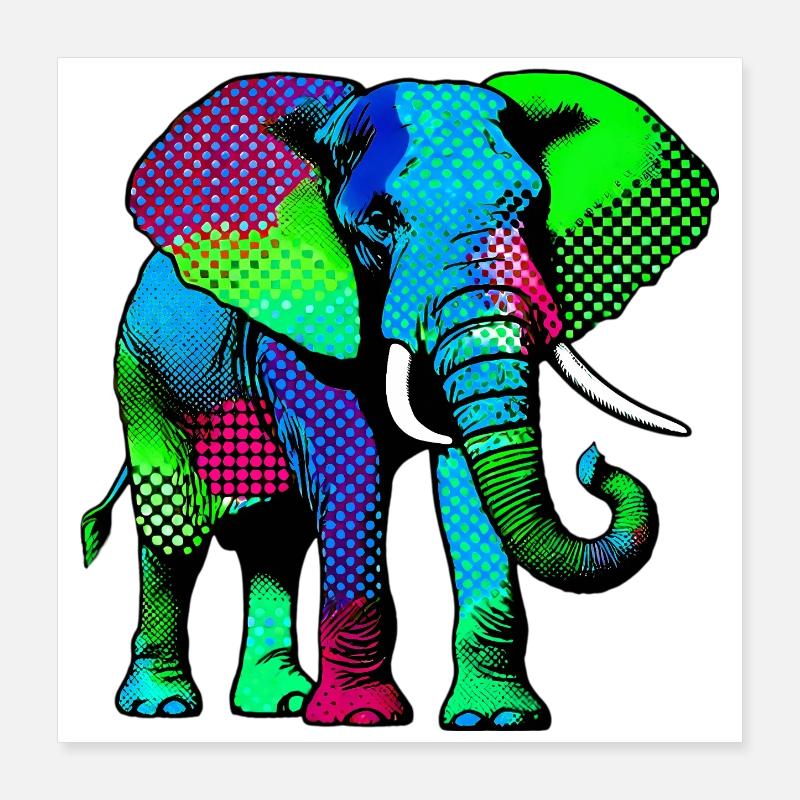 Elefant Poster 40x40 cm