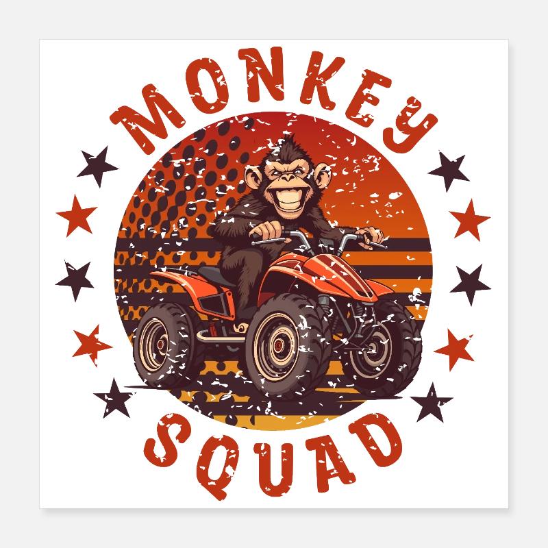 Monkey Quad Troop Poster 16" x 16" (40x40 cm)