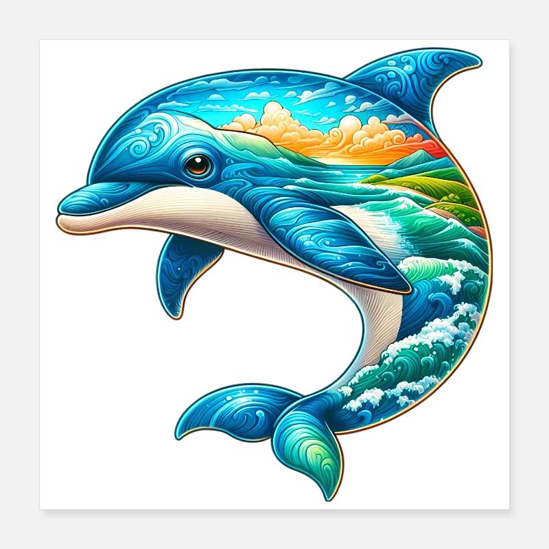 Dauphin Poster 40 x 40 cm