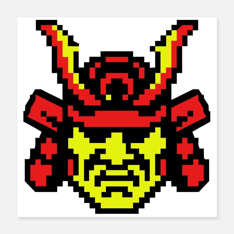 Pixel Samouraï 8bit Poster 40 x 40 cm