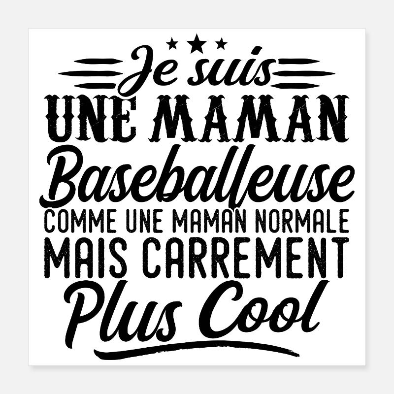 Baseball-Mutter: Normal, aber knallharter Poster 40x40 cm