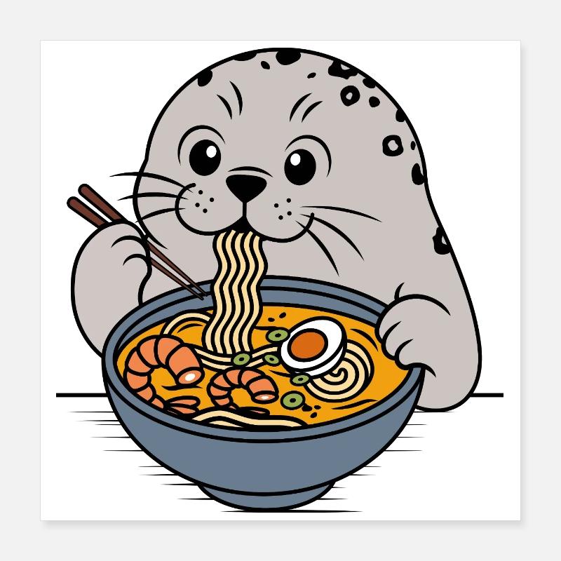 Ramen-Robbe Poster 40x40 cm