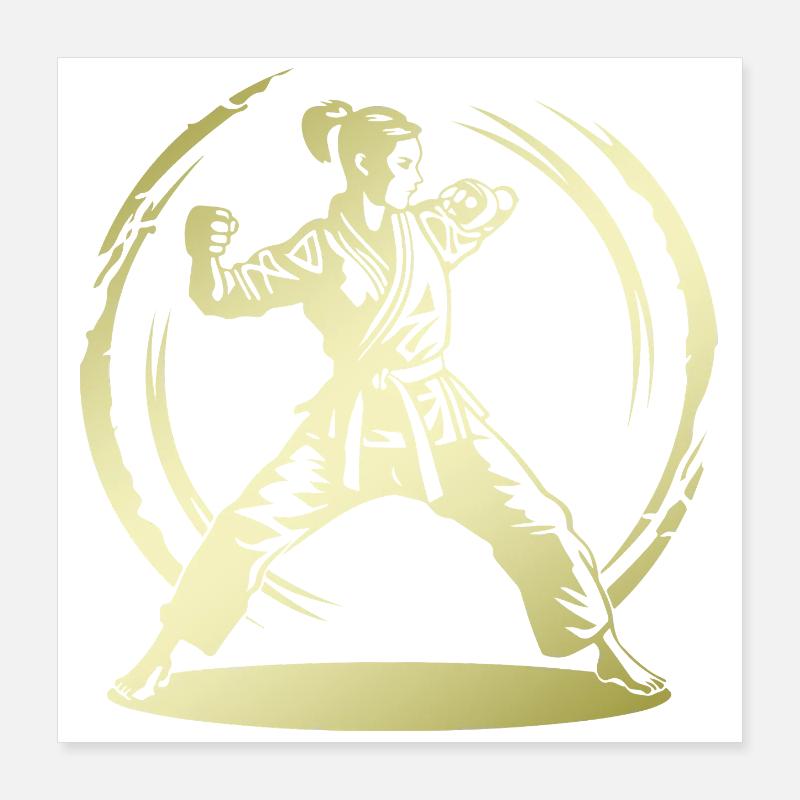 Karate Silhouette Fighter Poster 40x40 cm